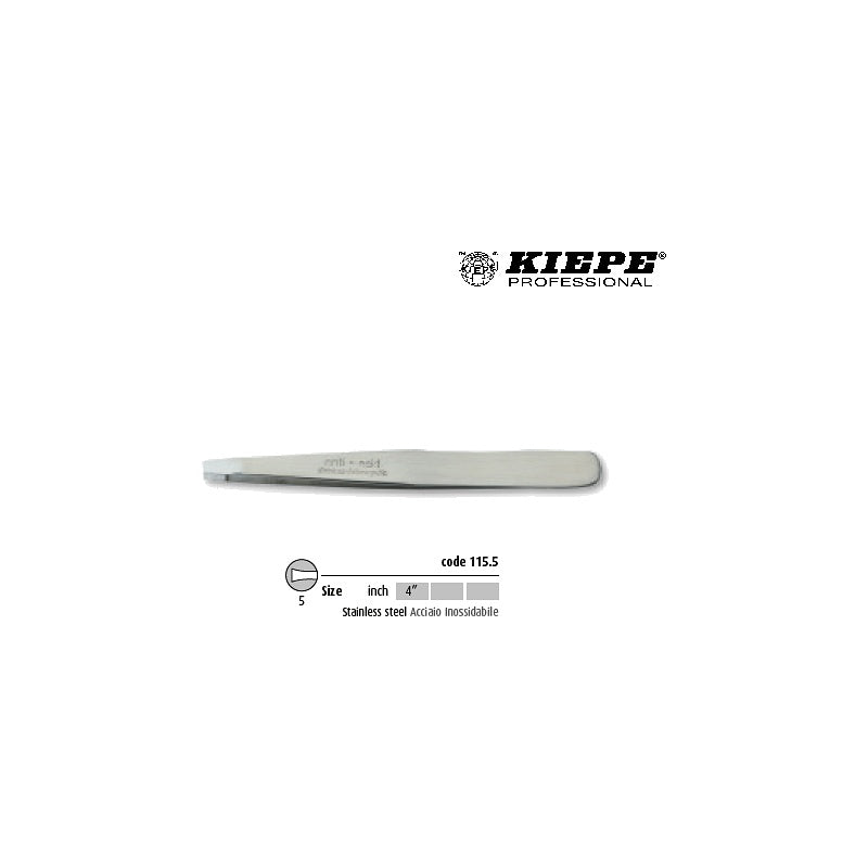 KIEPE PINZETTA INOX SATINATA LISCIA PUNTA RETTA COD. 115-5