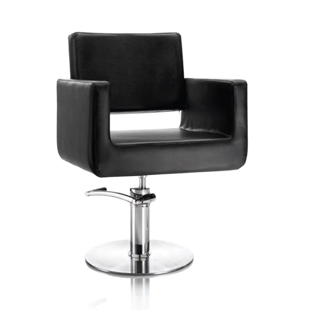 POLTRONA HAIR KING ECO PELLE NERA BASETONDA - COM.005 - COM.003 COD. 375.025