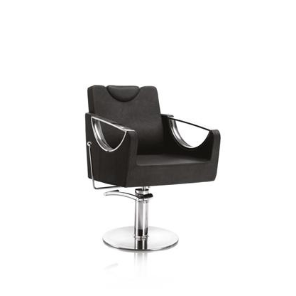 XANITALIA POLTRONA HAIR CROWN ECOPELLE NERA BASE TONDA ART.375.039