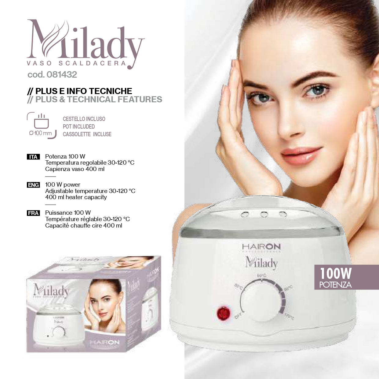 AXIMA HAIRON MILADY SCALDACERA VASO 100W