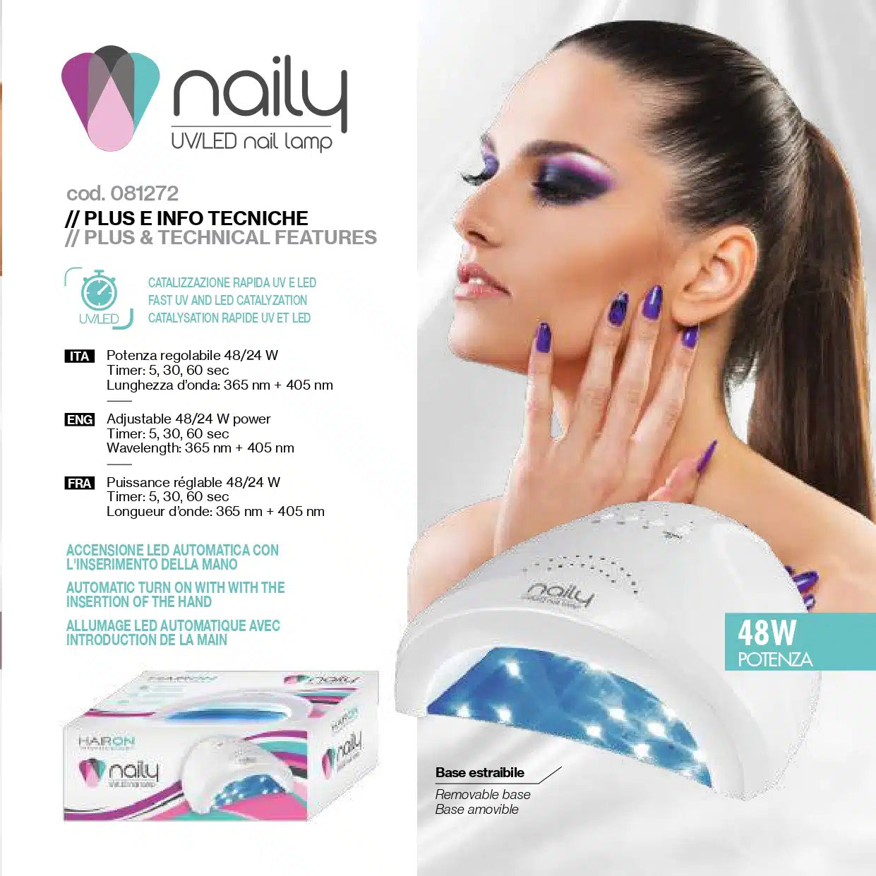 AXIMA HAIRON LAMPADA UV/LED NAILY